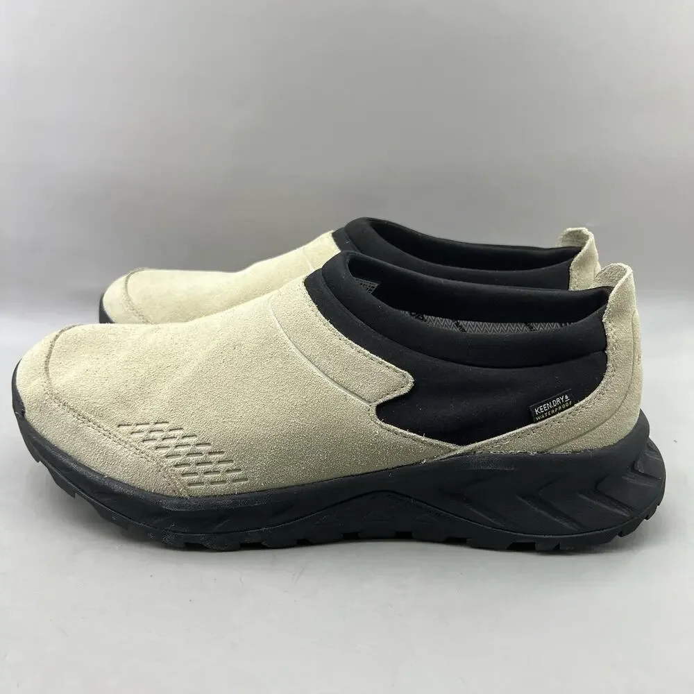 KEEN TTS Moc Waterproof Slip On Shoes Men Size 12 Beige Suede Comfort Sneakers